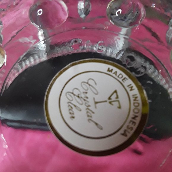 VINTAGE KIG INDONESIA - CLEAR GLASS CANDY DISH - TRINKET BOWL - 5-1/4" x 3" - Picture 5 of 5